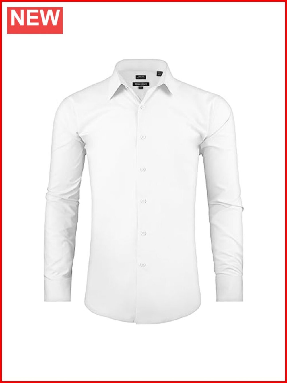 Men's Slim Fit Stretch Wrinkle-Free Long Sleeve Dress Shirt Button Down